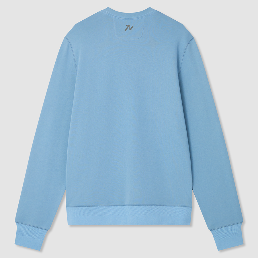 Blue Mid Weight Sweatshirt With Printed Chest Logo