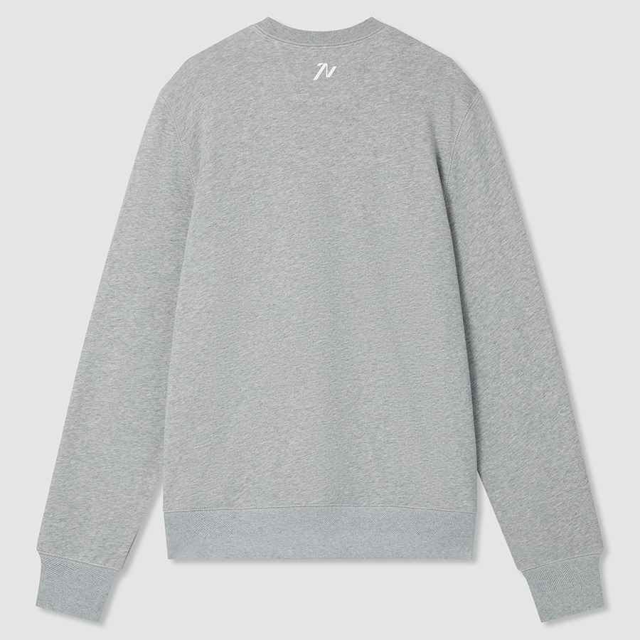 Grey Marl Mid Weight Sweatshirt With Printed Chest Logo