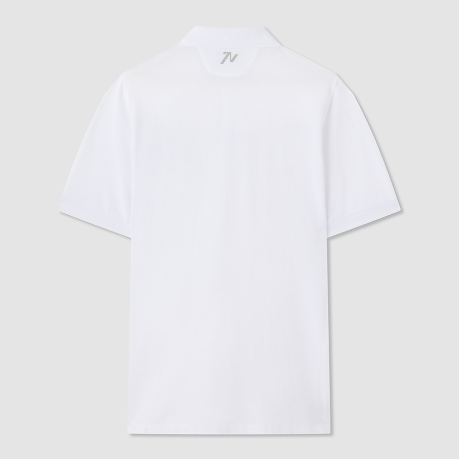 White Cotton Badge Polo Shirt