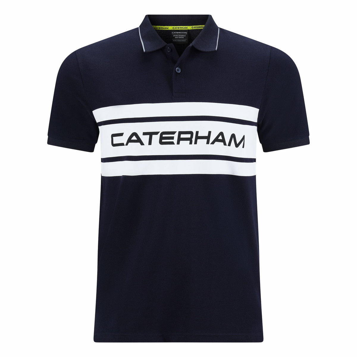 Caterham Chest Stripe Polo (Navy) Lotus Silverstone