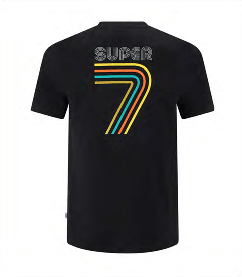 BLACK SHORT SLEEVE SUPER 7 T-SHIRT