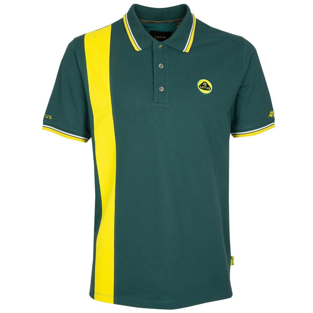MEN'S POLO SHIRT GREEN & YELLOW - Lotus Silverstone
