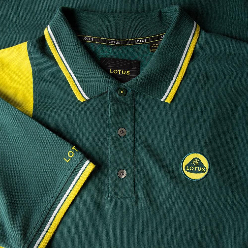 MEN'S POLO SHIRT GREEN & YELLOW - Lotus Silverstone