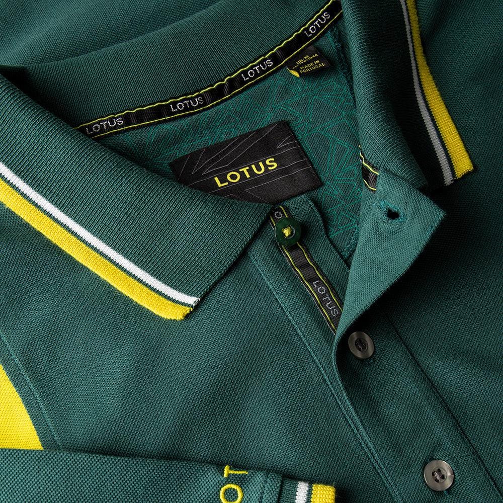 MEN'S POLO SHIRT GREEN & YELLOW - Lotus Silverstone