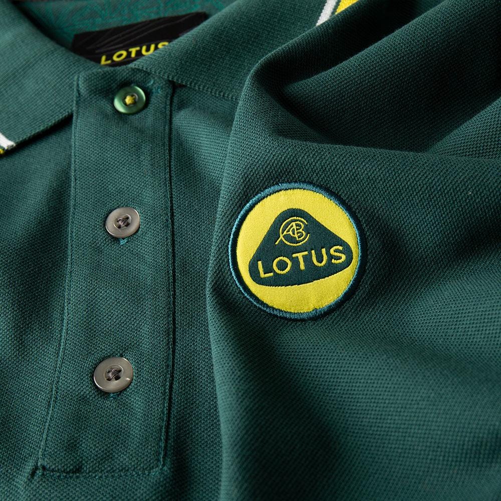 MEN'S POLO SHIRT GREEN & YELLOW - Lotus Silverstone