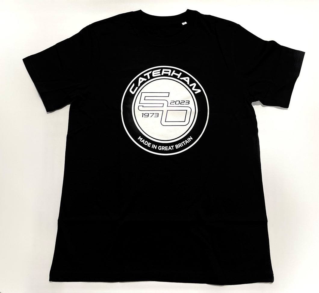 Caterham Tee Shirt Black-White 50th Anniversary Logo