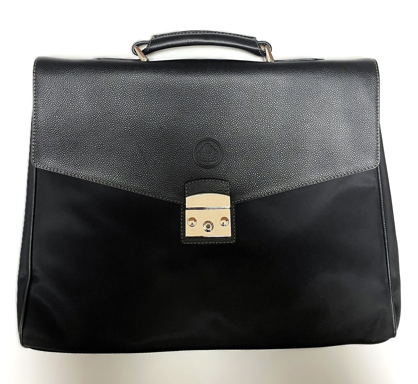 Lotus Originals Leather And Nylon Briefcase Black