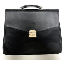 Load image into Gallery viewer, Lotus Originals Leather And Nylon Briefcase Black