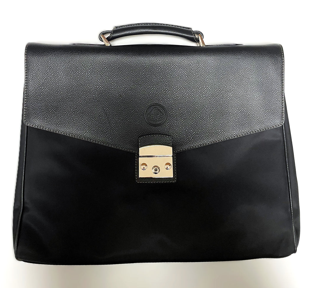 Lotus Originals Leather And Nylon Briefcase Black