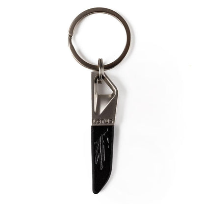 Lotus Leather Tipped Keyring Grey