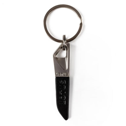 Lotus Leather Tipped Keyring Grey