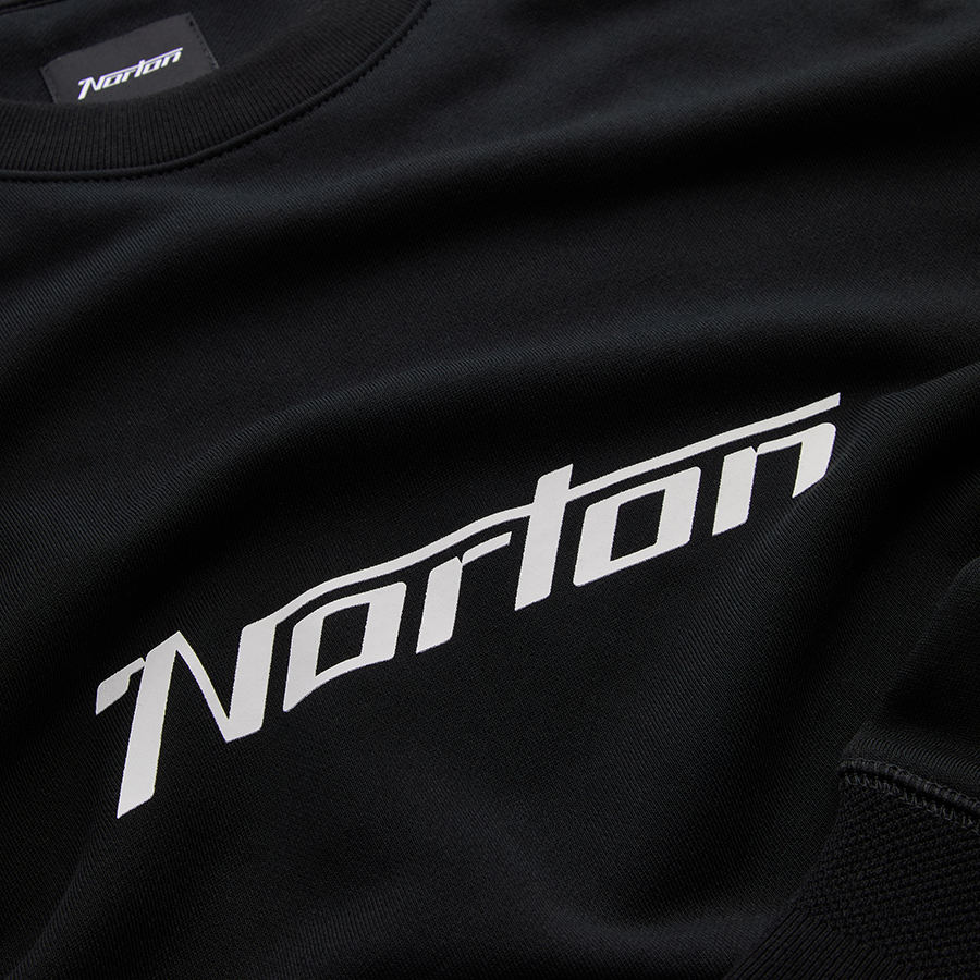 Black Mid Weight Sweatshirt With Printed Chest Logo