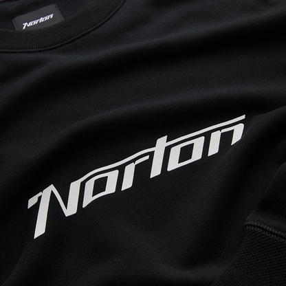 Black Mid Weight Sweatshirt With Printed Chest Logo