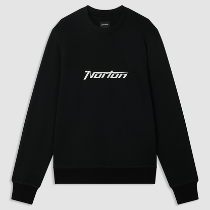 Black Mid Weight Sweatshirt With Printed Chest Logo