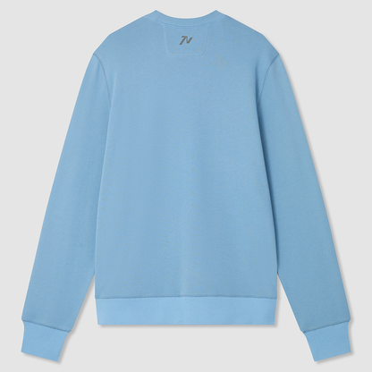 Blue Mid Weight Sweatshirt With Printed Chest Logo