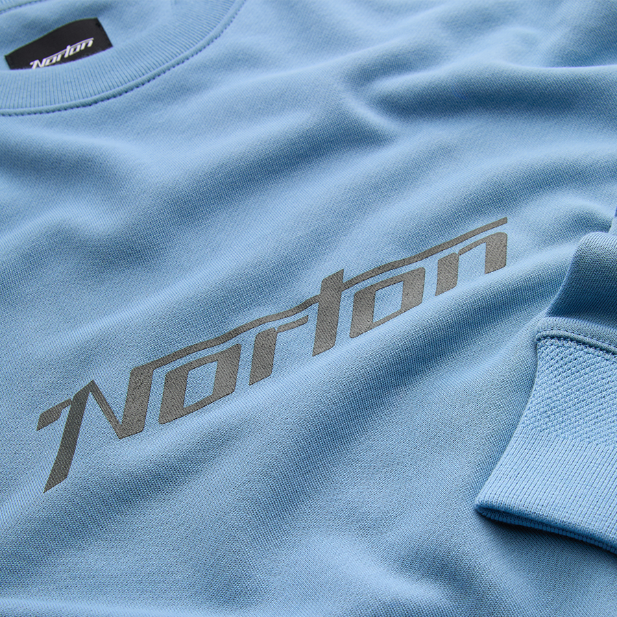 Blue Mid Weight Sweatshirt With Printed Chest Logo