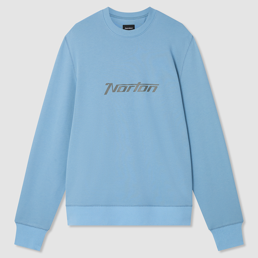 Blue Mid Weight Sweatshirt With Printed Chest Logo
