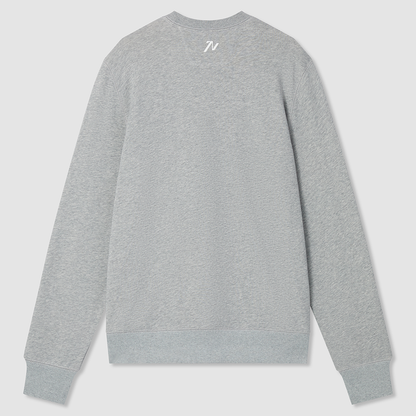Grey Marl Mid Weight Sweatshirt With Printed Chest Logo