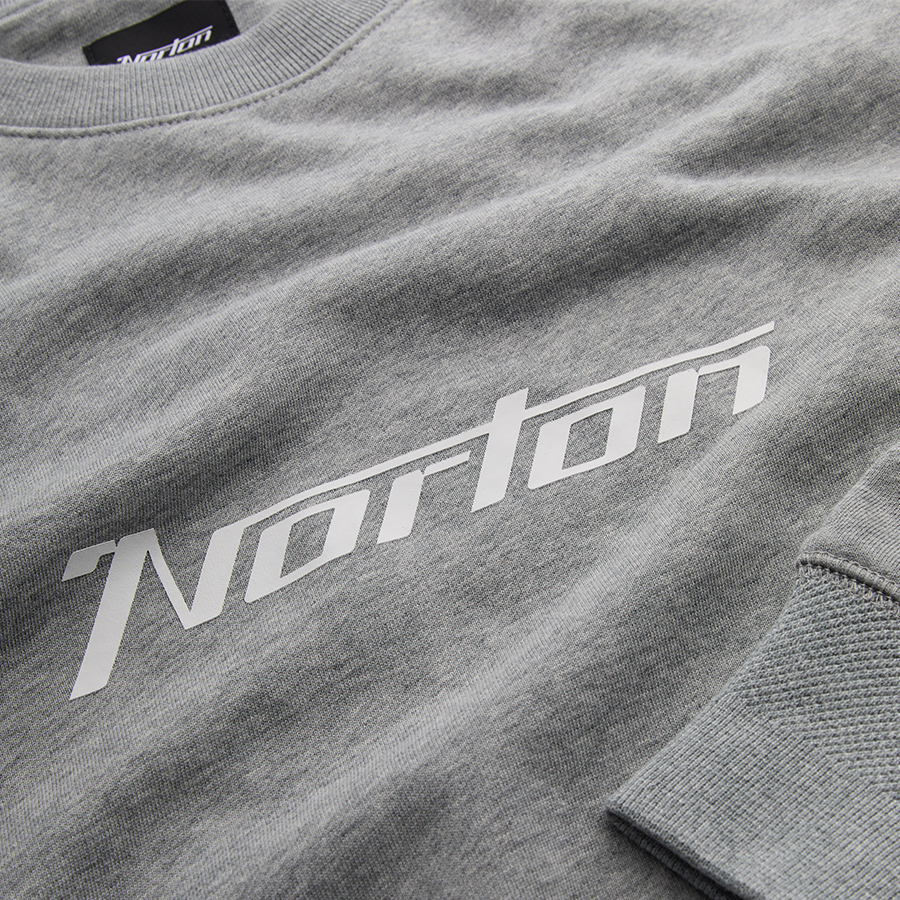 Grey Marl Mid Weight Sweatshirt With Printed Chest Logo