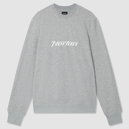 Grey Marl Mid Weight Sweatshirt With Printed Chest Logo