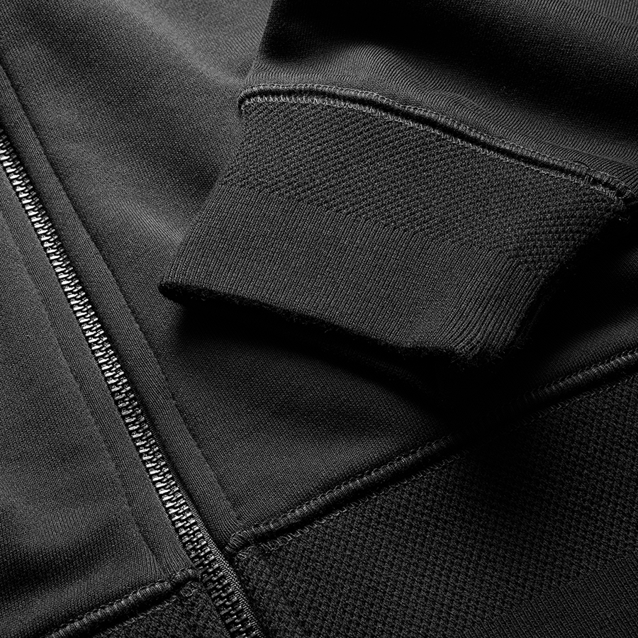 Black Mid Weight Zip-Through Cotton Hoodie
