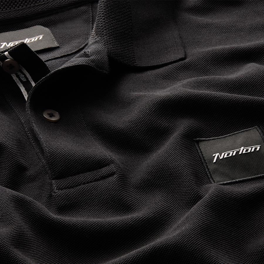Norton Black Cotton Badge Polo Shirt