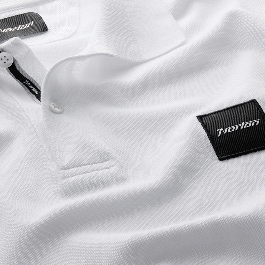 White Cotton Badge Polo Shirt