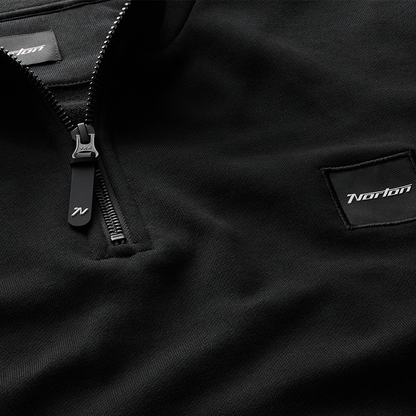 Norton Black Mid Wid Weight Quarter Zip Sweatshirt