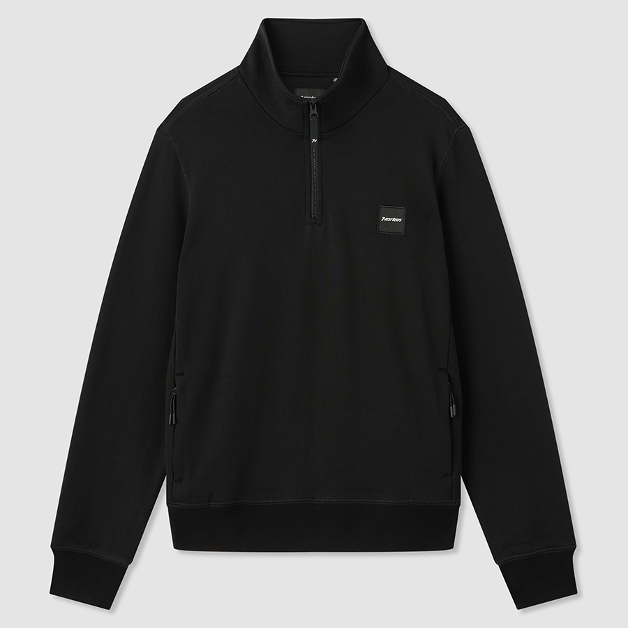 Norton Black Mid Wid Weight Quarter Zip Sweatshirt