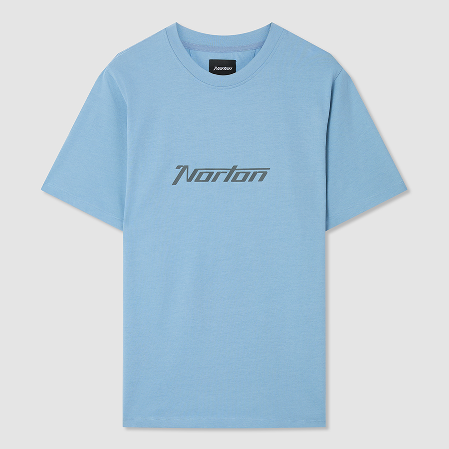 Blue T-Shirt With Chest Print Logo