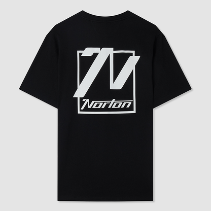 Black Cotton T-Shirt with Printed Front & Back Logo