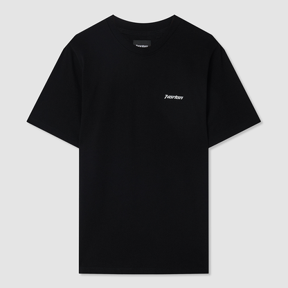 Black Cotton T-Shirt with Printed Front & Back Logo