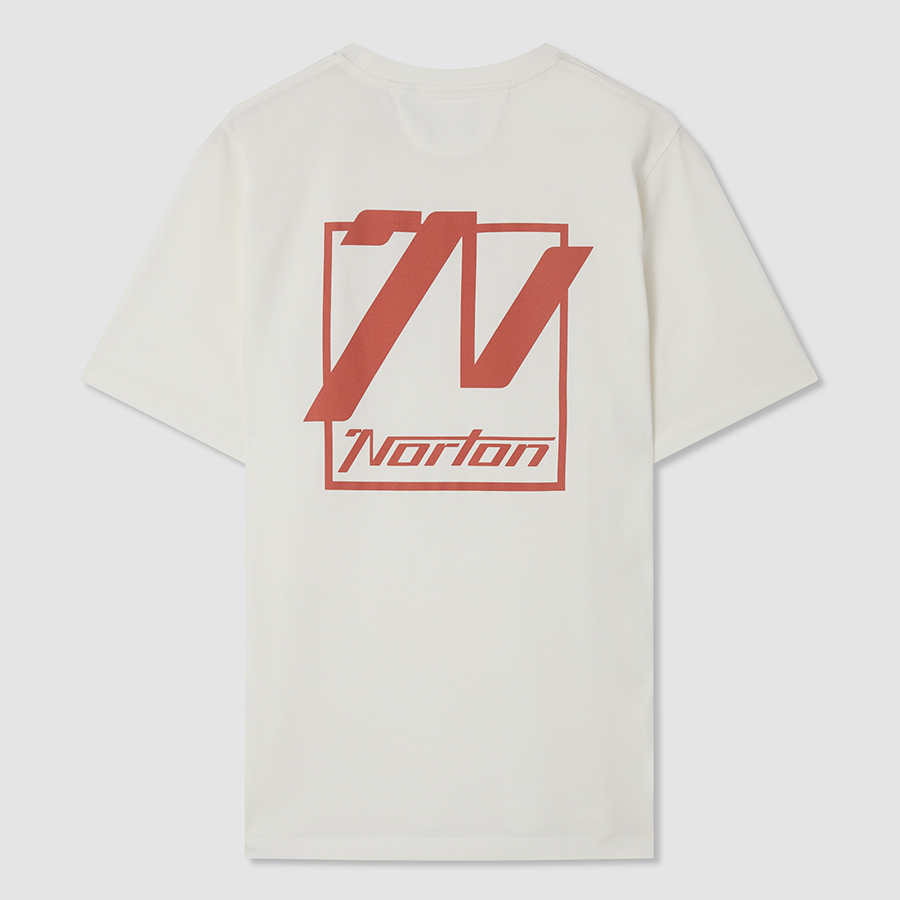 Off White T-Shirt with Printed Front & Back Logo