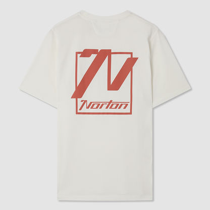Off White T-Shirt with Printed Front & Back Logo