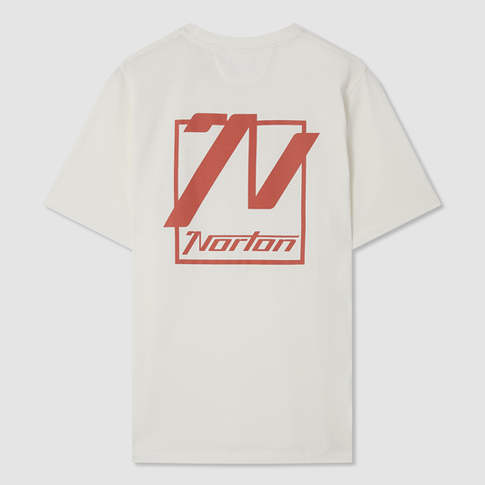 Off White T-Shirt with Printed Front & Back Logo