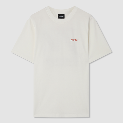Off White T-Shirt with Printed Front & Back Logo