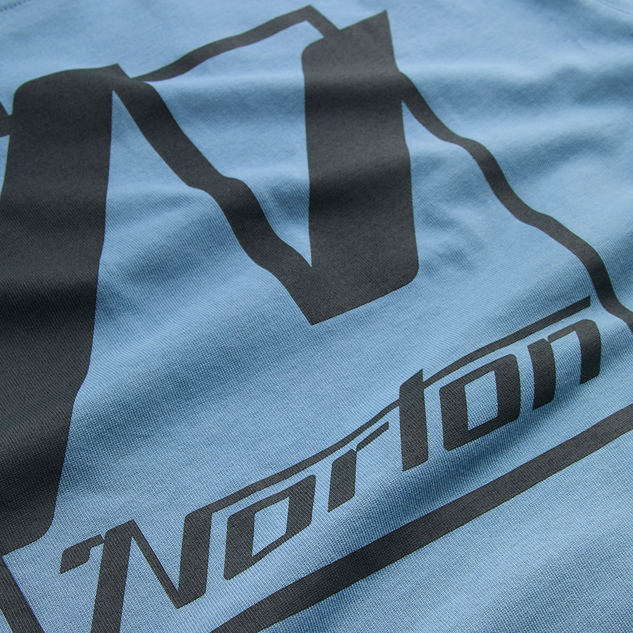 Blue Cotton T-Shirt with Printed Front & Back Logo