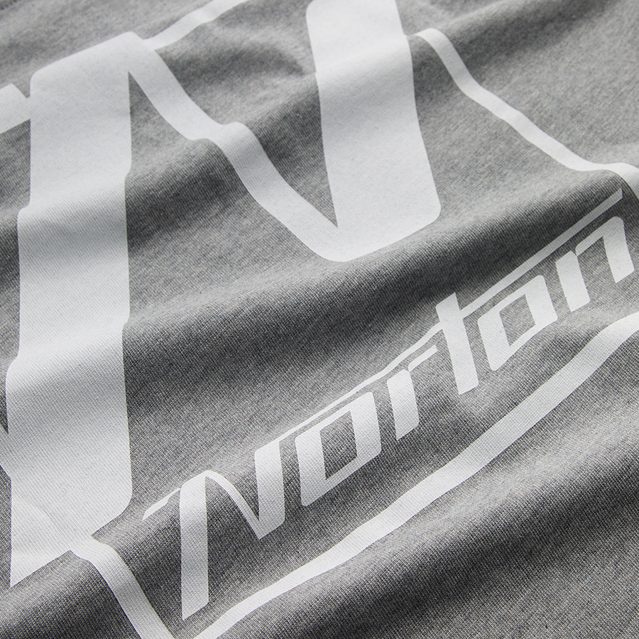 Grey Marl Cotton T-Shirt with Printed Front & Back Logo