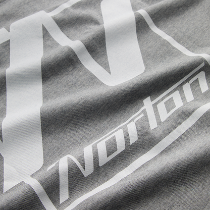 Grey Marl Cotton T-Shirt with Printed Front & Back Logo
