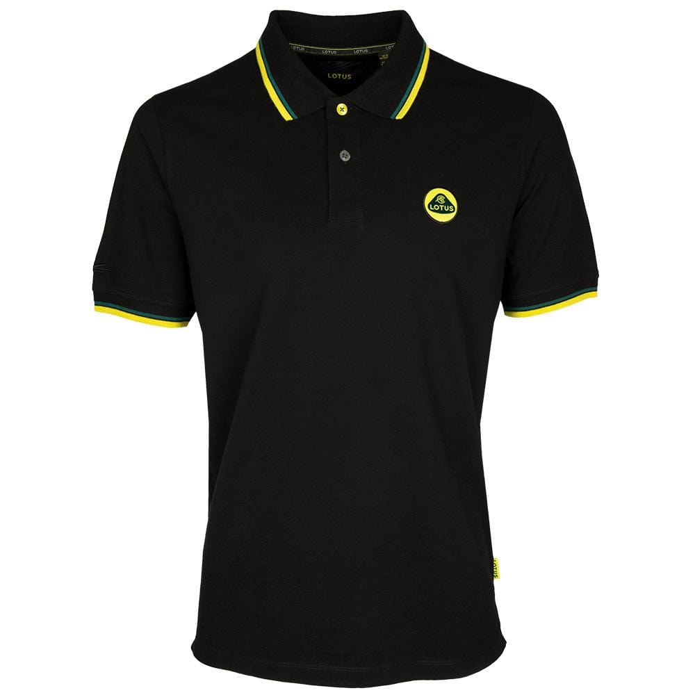 MEN'S POLO SHIRT BLACK - Lotus Silverstone