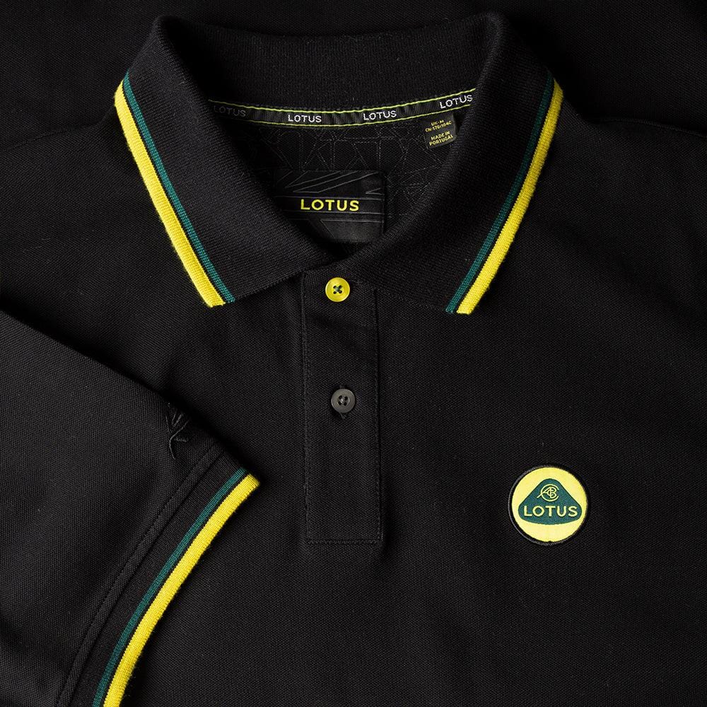 MEN'S POLO SHIRT BLACK - Lotus Silverstone