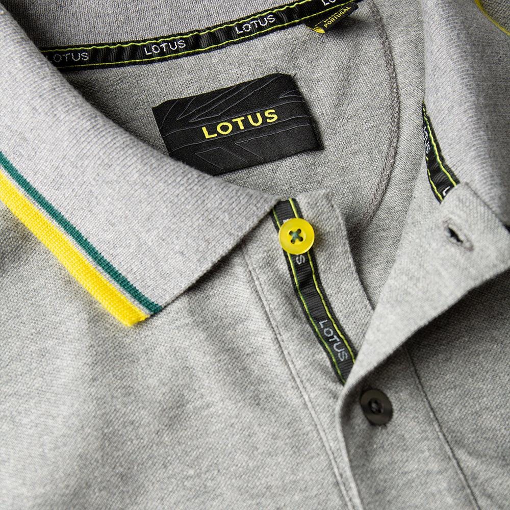 MEN'S POLO SHIRT GREY - Lotus Silverstone