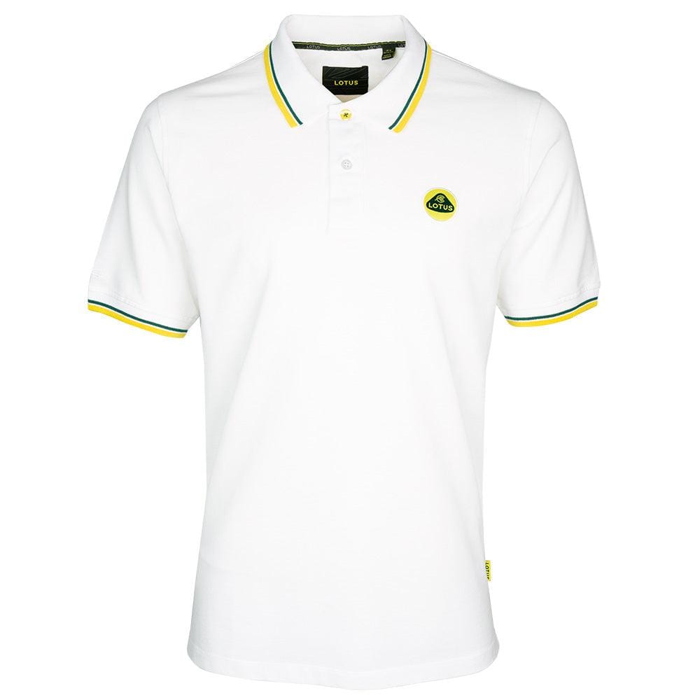 MEN'S POLO SHIRT WHITE - Lotus Silverstone