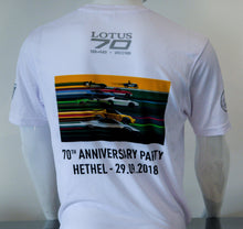 Load image into Gallery viewer, Lotus 70th anniversary white T-Shirt - SALE - Lotus Silverstone