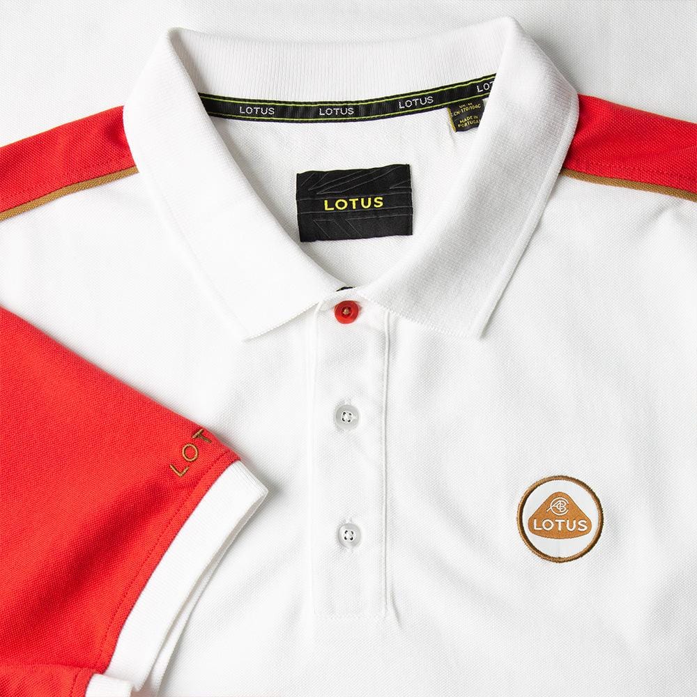 MEN'S POLO SHIRT WHITE & RED - Lotus Silverstone