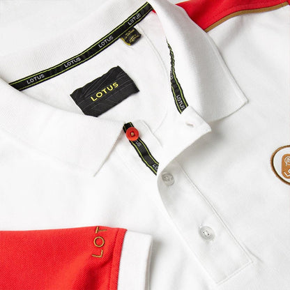 MEN'S POLO SHIRT WHITE & RED - Lotus Silverstone