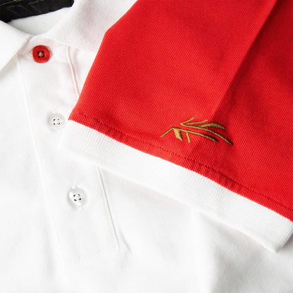 MEN'S POLO SHIRT WHITE & RED - Lotus Silverstone