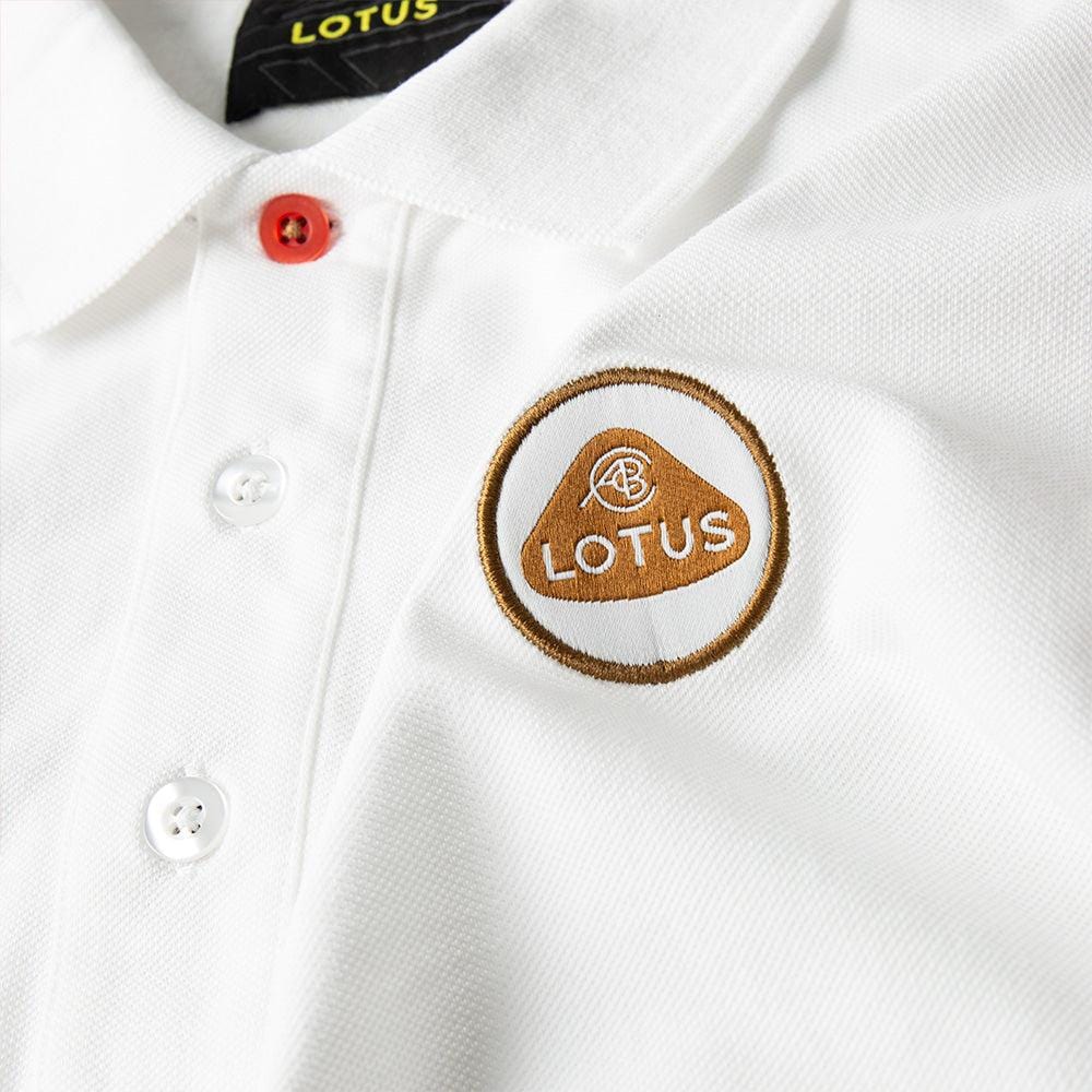 MEN'S POLO SHIRT WHITE & RED - Lotus Silverstone